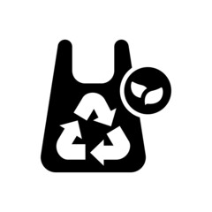 Eco bag vector solid icon style illustration. EPS 10 file