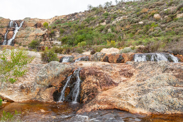 Cascades on a Waterfall near Tulbagh in the Western Cape of South Africa