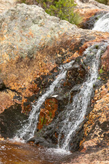 Water coming down a small waterfall near Tulbagh in the Western Cape of South Africa