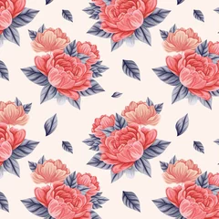 Behang Detailed Floral Pattern Peach Tones_2 © Sahir
