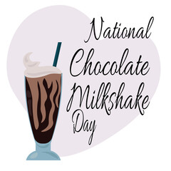 National Chocolate Milkshake Day, idea for a banner or menu with a themed design