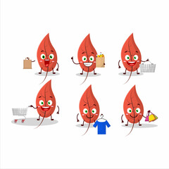 A Rich dried leaves mascot design style going shopping