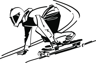 vector illustration of the skater on the skate