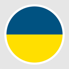 Ukraine Flag Round Flat Circle Icons.