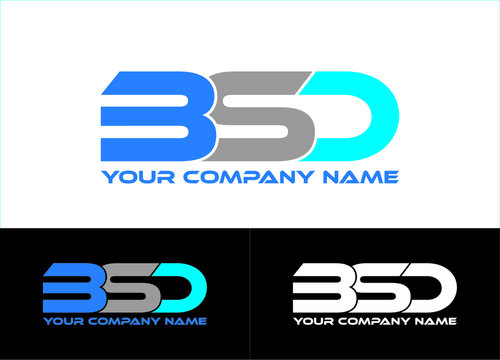 Initial Letter BSD Logo or Icon Design Vector Image Template