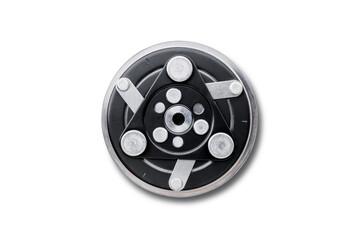 Air compressor clutch on white background