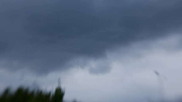 Timelapse of dark storm clouds. Taken on the "lens baby" with the effect titl shift