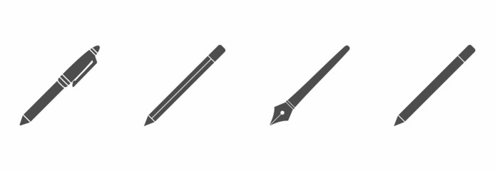 pen and pencils icon set vector sign symbol