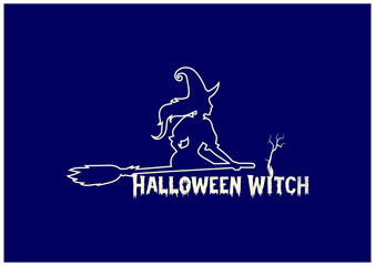 Halloween Witch Logo and Icon Design Template 10
