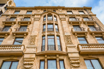 The beauty and originality of the architecture of the city of San Sebastian, Guipuzcoa, Basque...