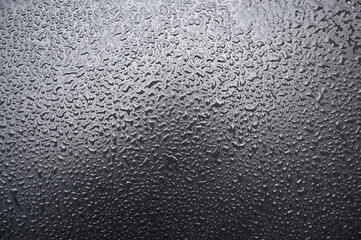 Close up water drops on metal surface can be used for web design