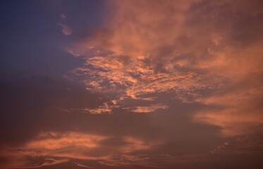 sky with clouds at dusk