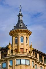 The beauty and originality of the architecture of the city of San Sebastian, Guipuzcoa, Basque...