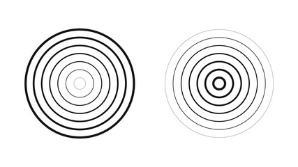 Concentric circles isolated on white background. Concentric circulation. Vector illustration.