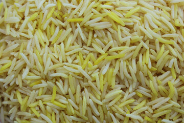 Long Grain Saffron Basmati Rice Close up