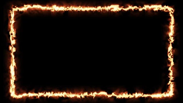 Square Glowing Light Border In Black Background