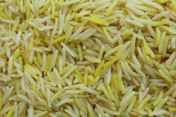 Long Grain Saffron Basmati Rice Close up