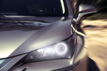 Obraz na płótnie Canvas Car Front Headlight Lighting