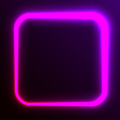 neon square frame shape template