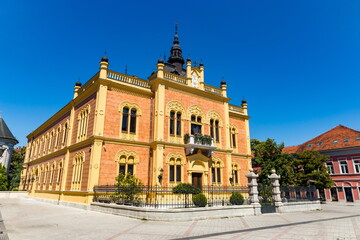 Fototapeta na wymiar Neo-classical architecture of Vladicin Court Palace of Bishop in Novi Sad, Serbia