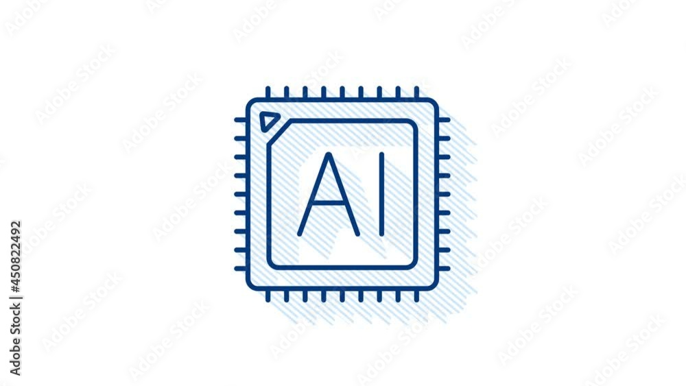 Poster technology icon on white background. information technology. global network connection. motion graph