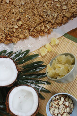 Organic Coconut and Granola With Dried Pineapple and Almonds