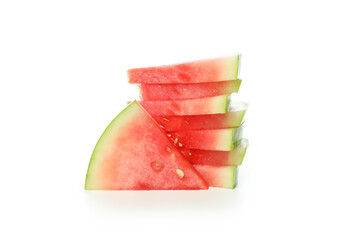 Juicy watermelon slices isolated on white background