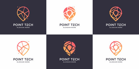 Pointech logo collcetion with creative modern style Premium Vector