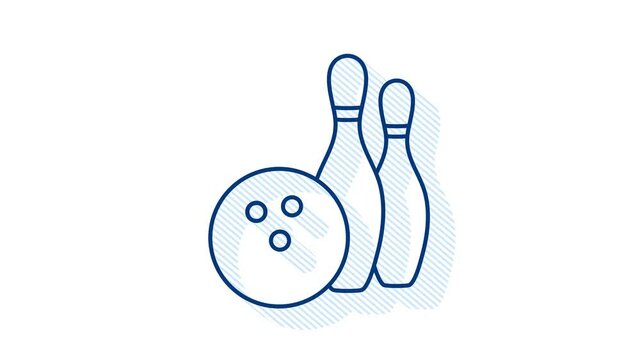 Bowling game leisure icon. Bowling Ball. Motion graphics.