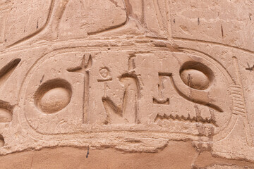 Hieroglyphs in Ruins of the Karnak Temple Complext at Luxor