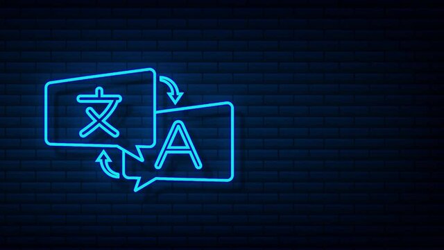 Online translator concept. Translator icon. Motion graphics.