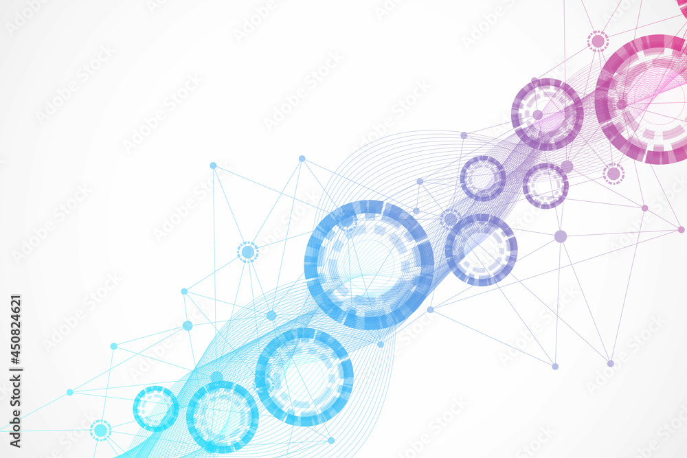 Poster big data visualization background. modern futuristic virtual abstract background. science network pa