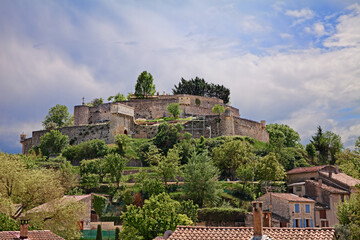 Mane, Forcalquier, Alpes de Haute Provence, France: landscape of the village with the ancient...
