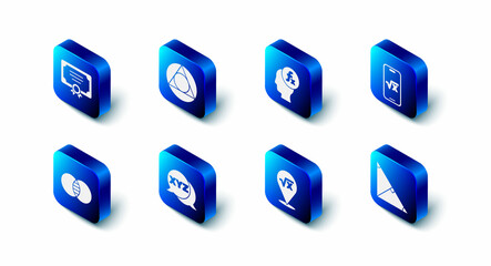 Set Triangle math, Function mathematical symbol, Square root of x glyph, Angle bisector triangle, XYZ Coordinate system, Mathematics sets and B and Certificate template icon. Vector