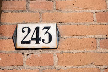 Close Up House Number 243 At Amsterdam The Netherlands 12-8-2021