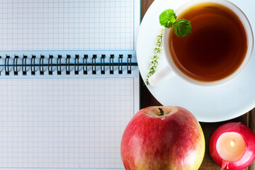 Opened blank notebook