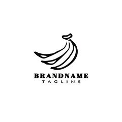 banana fruits logo drawing cartoon design template black vector illustration