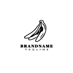 banana fruits logo icon cartoon design style black vector illustration