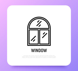 Window thin line icon. Modern vector illustration, element of architecture.