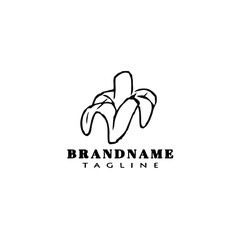 banana fruits logo icon cartoon simple template black vector illustration