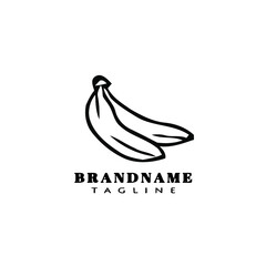 banana fruits logo icon cute design template black vector illustration