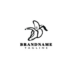 banana fruits logo icon cartoon design template black vector cute