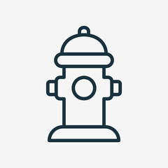 Fire Hydrant Line Icon. Fire Extinguishing Hydrant Linear Icon. Editable Stroke. Isolated Vector Illustration