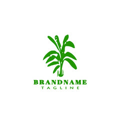 banana tree logo icon fresh design template green vector illustration