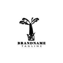 banana tree logo icon cartoon design template fresh vector illustration