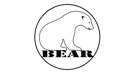 Wild bear mammal outline vector logo.