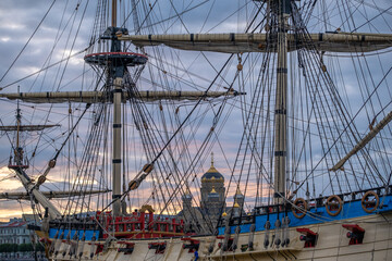 Obraz premium Equipment and armament of an old sailing ship