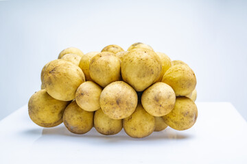 Longkong fruits isolated on white background