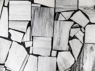 the old floor is made of pieces of white marble