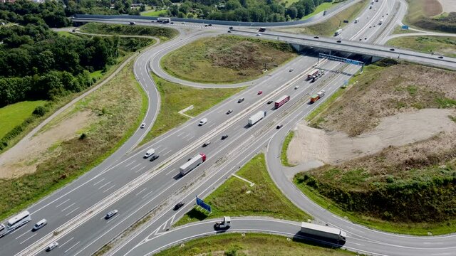 Drohnenaufnahme, Autobahnausfahrt Heidingsfeld, A3